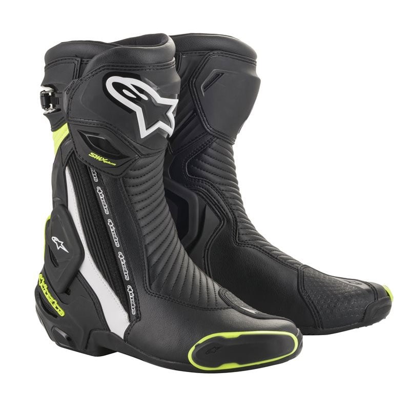 Image of Alpinestars SMX Plus V2 Schwarz Weiß Gelb Fluo Stiefel Größe 41