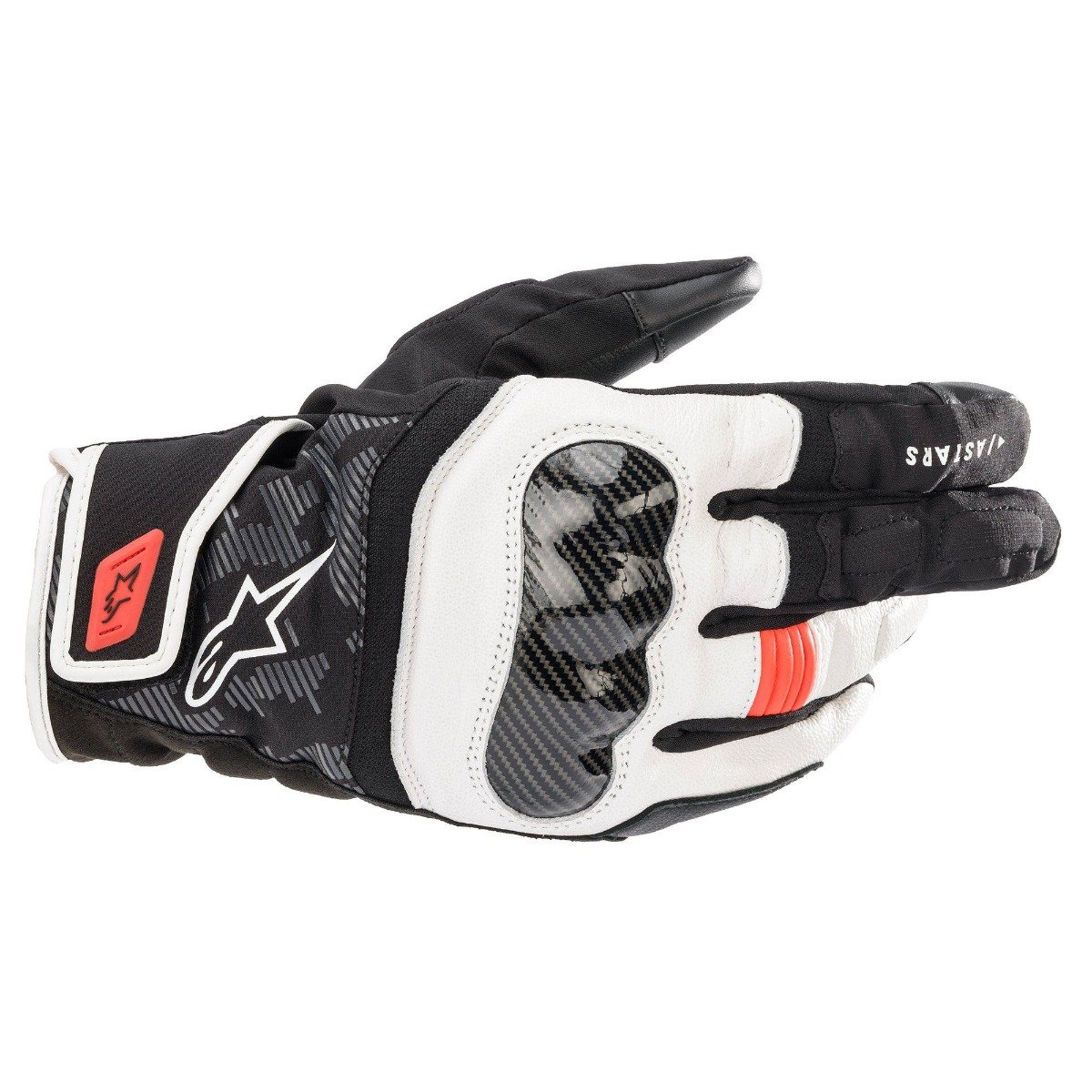 Image of Alpinestars SMX Z Drystar Schwarz Weiß Rot Fluo Handschuhe Größe S