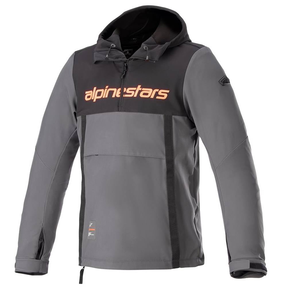 Image of Alpinestars Sherpa Hoodie Black Tar Gray Red Fluo Größe XL