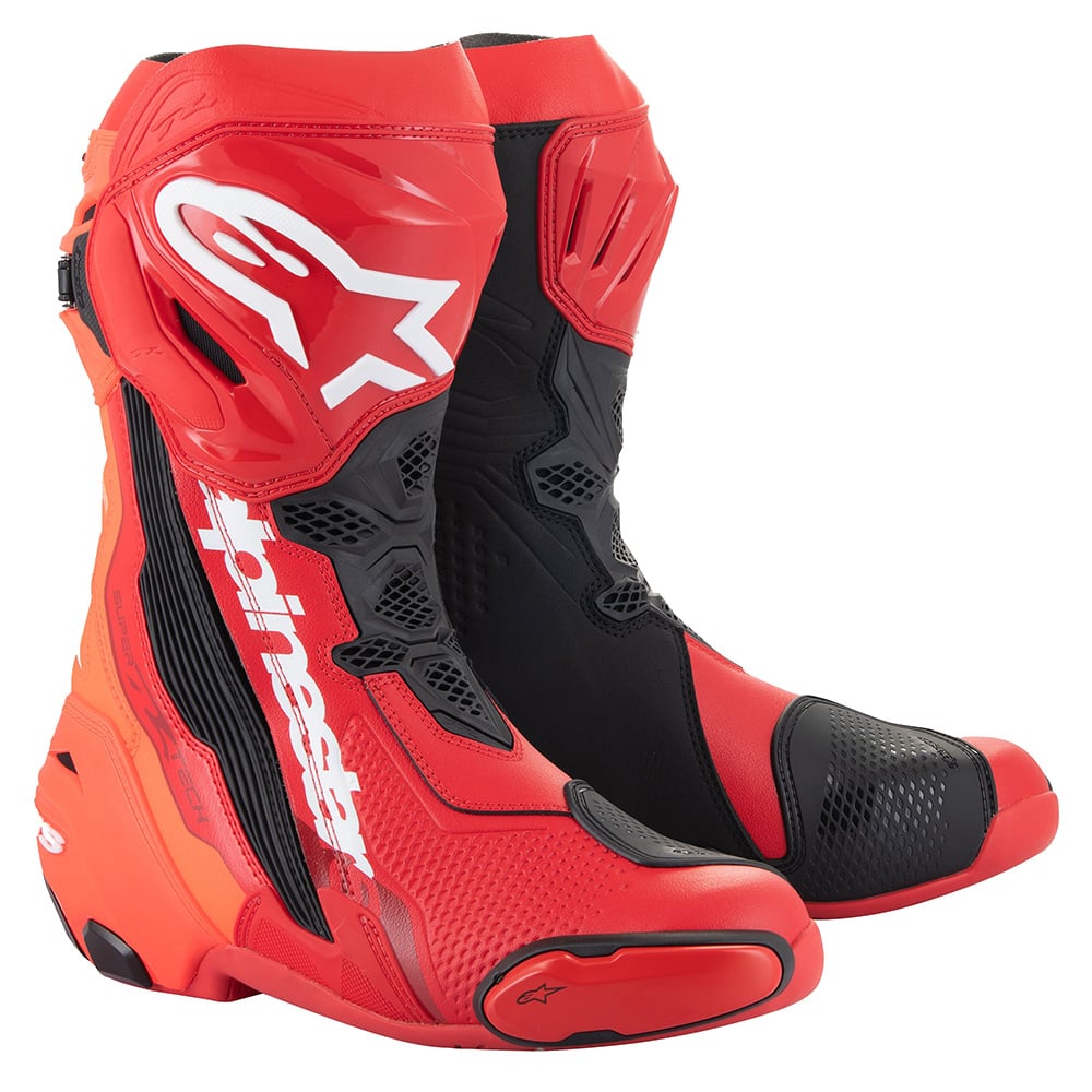 Image of Alpinestars Supertech R Boots Bright Red Fluo Size 46 EN