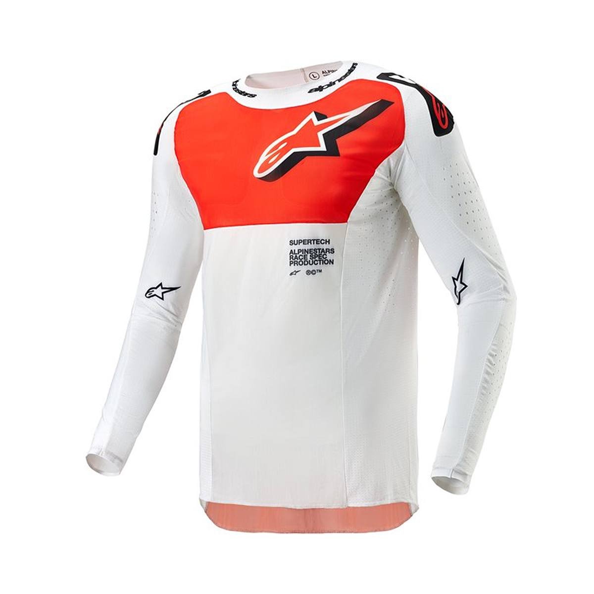 Image of Alpinestars Supertech Ward Jersey White Hot Orange Talla 2XL