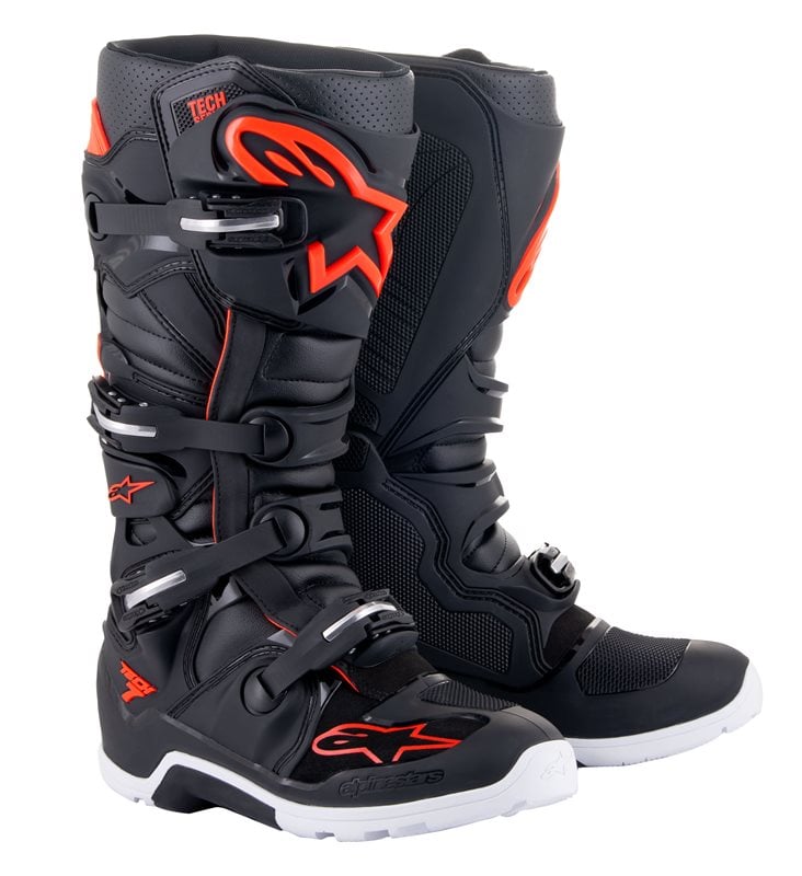 Image of Alpinestars Tech 7 Enduro Schwarz Rot Fluo Stiefel Größe US 10