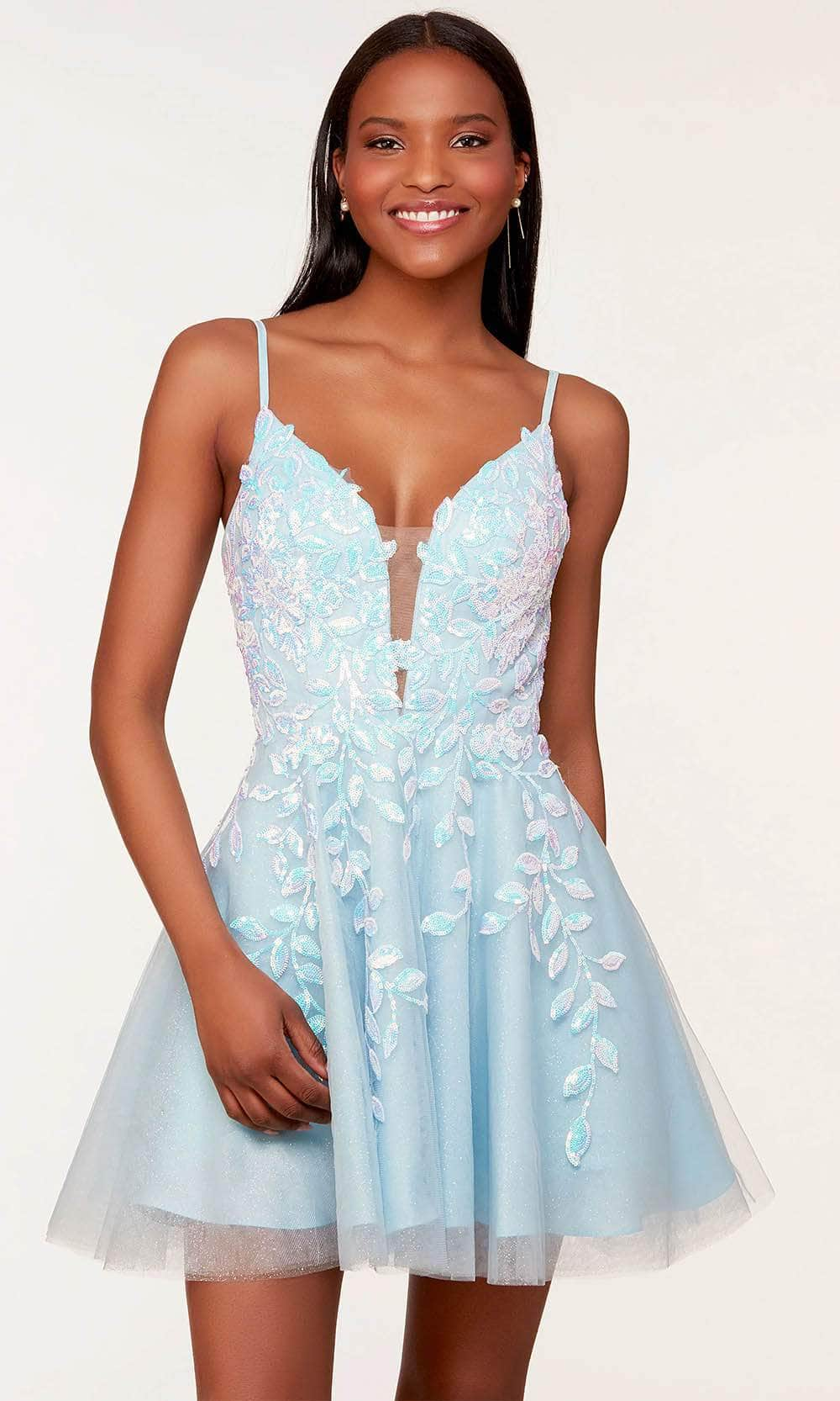 Image of Alyce Paris 3177 - Sequin Lace A-Line Cocktail Dress