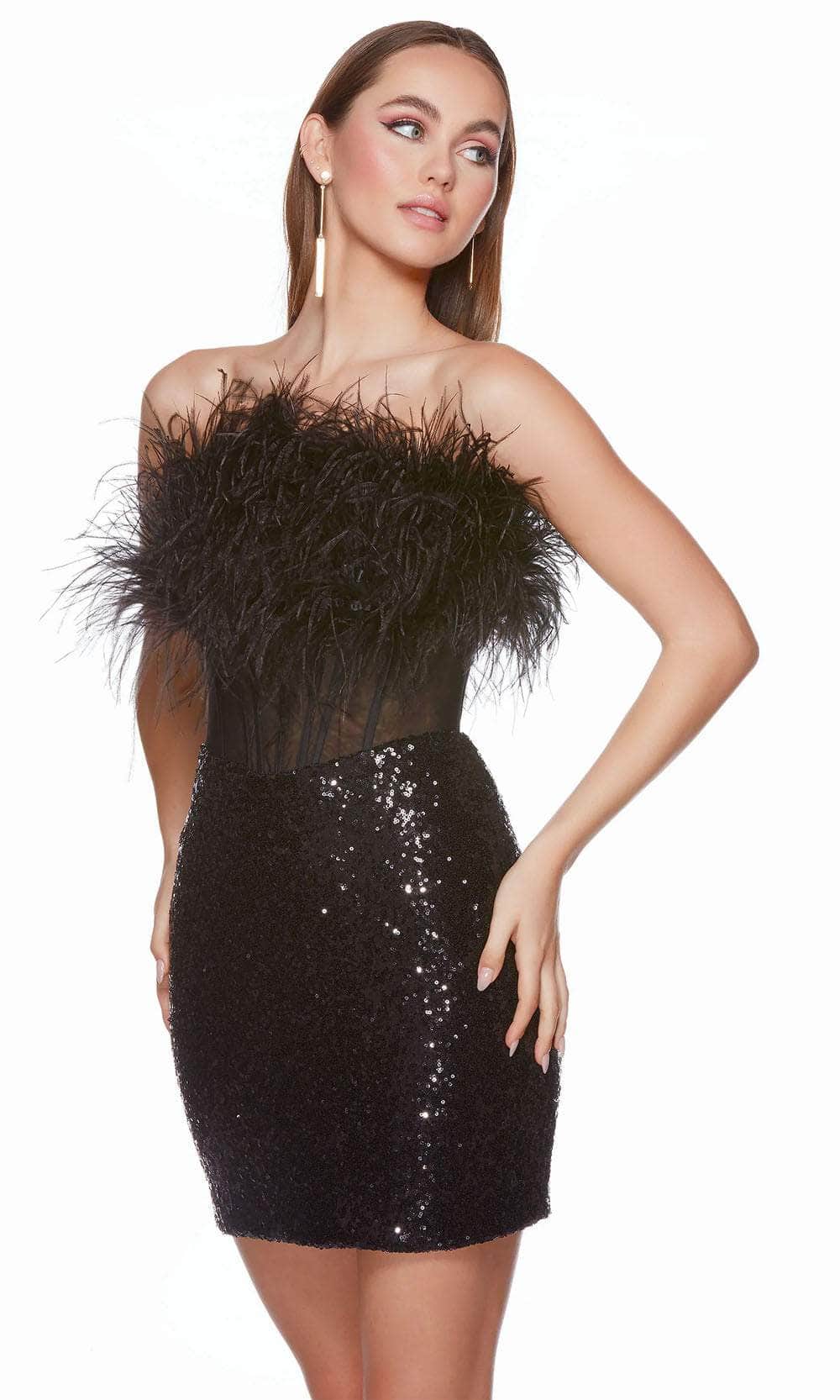 Image of Alyce Paris 4799 - Feather Corset Homecoming Dress