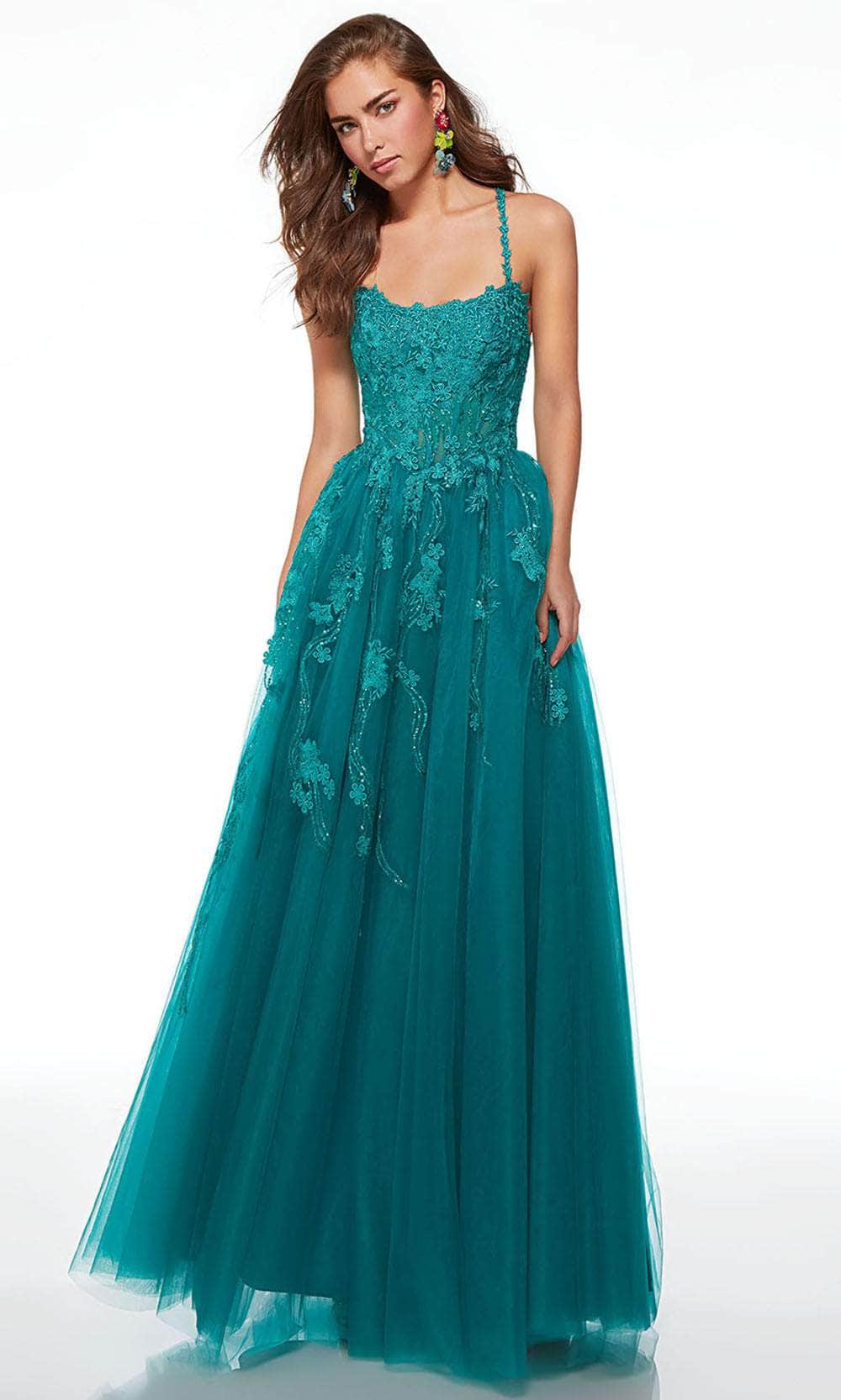 Image of Alyce Paris 61541 - Floral Lace Applique A-line Prom Dress
