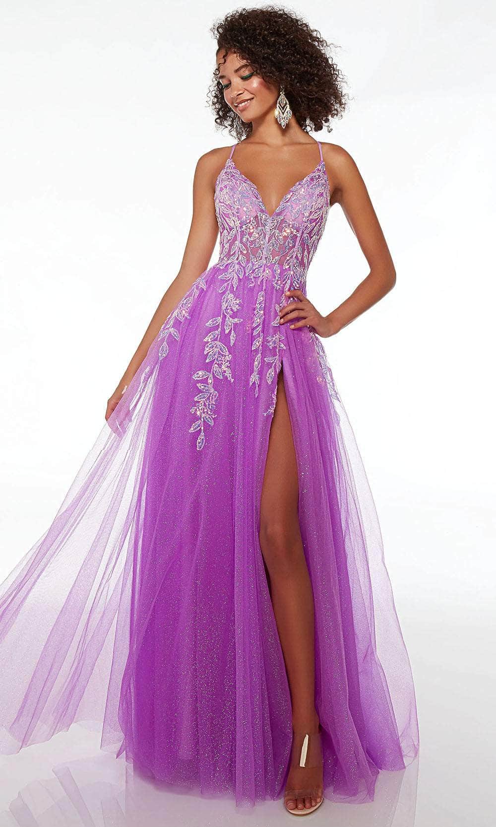 Image of Alyce Paris 61562 - Glittered Deep V-Neck Prom Gown