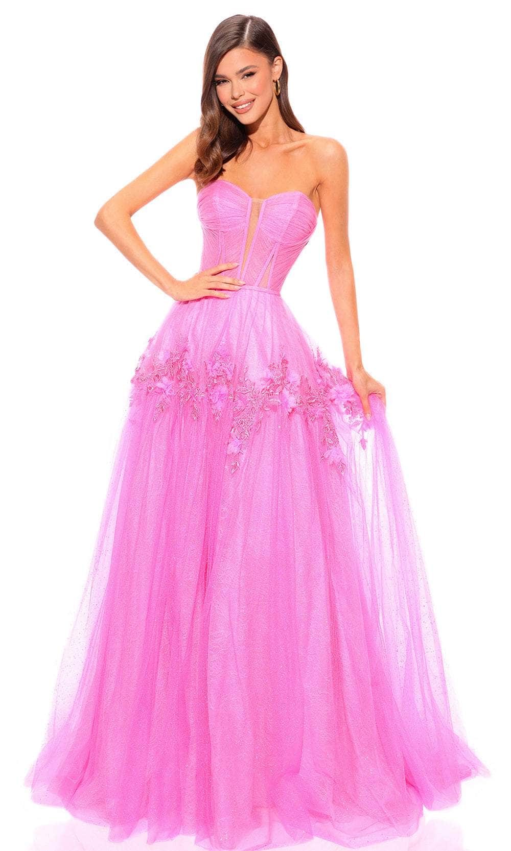 Image of Amarra 88874 - Glitter Floral Evening Dress