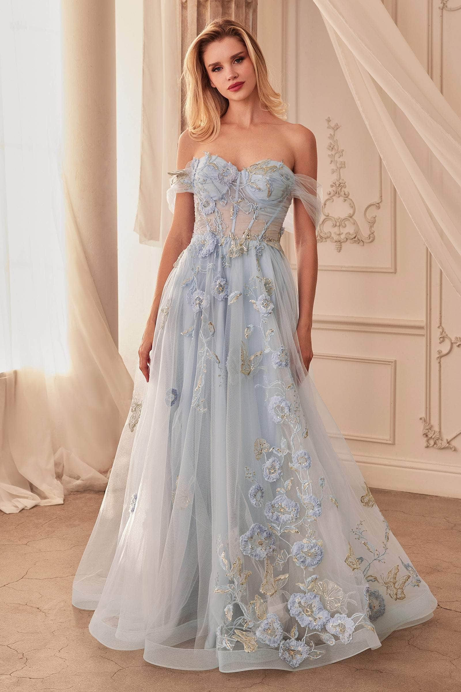 Image of Andrea and Leo A1246 - Off Shoulder A-Line Evening Dress