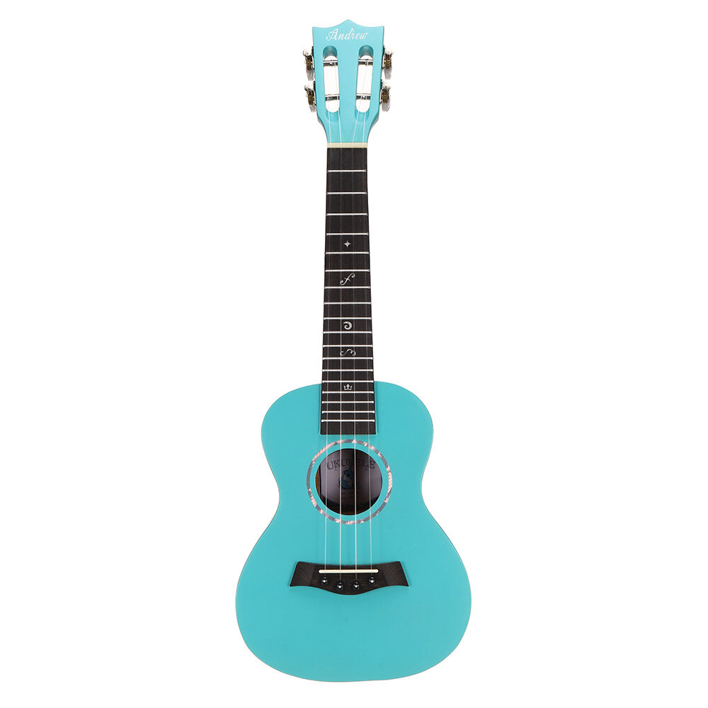 Image of Andrew 23 Inch Okoume High Molecular Carbon String Blue Ukulele for Guitar Player