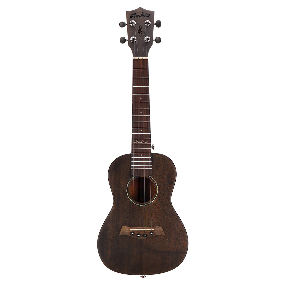 Image of Andrew 23 Inch Rosewood High Molecular Carbon String Coffee Color Ukulele for Guitar Player