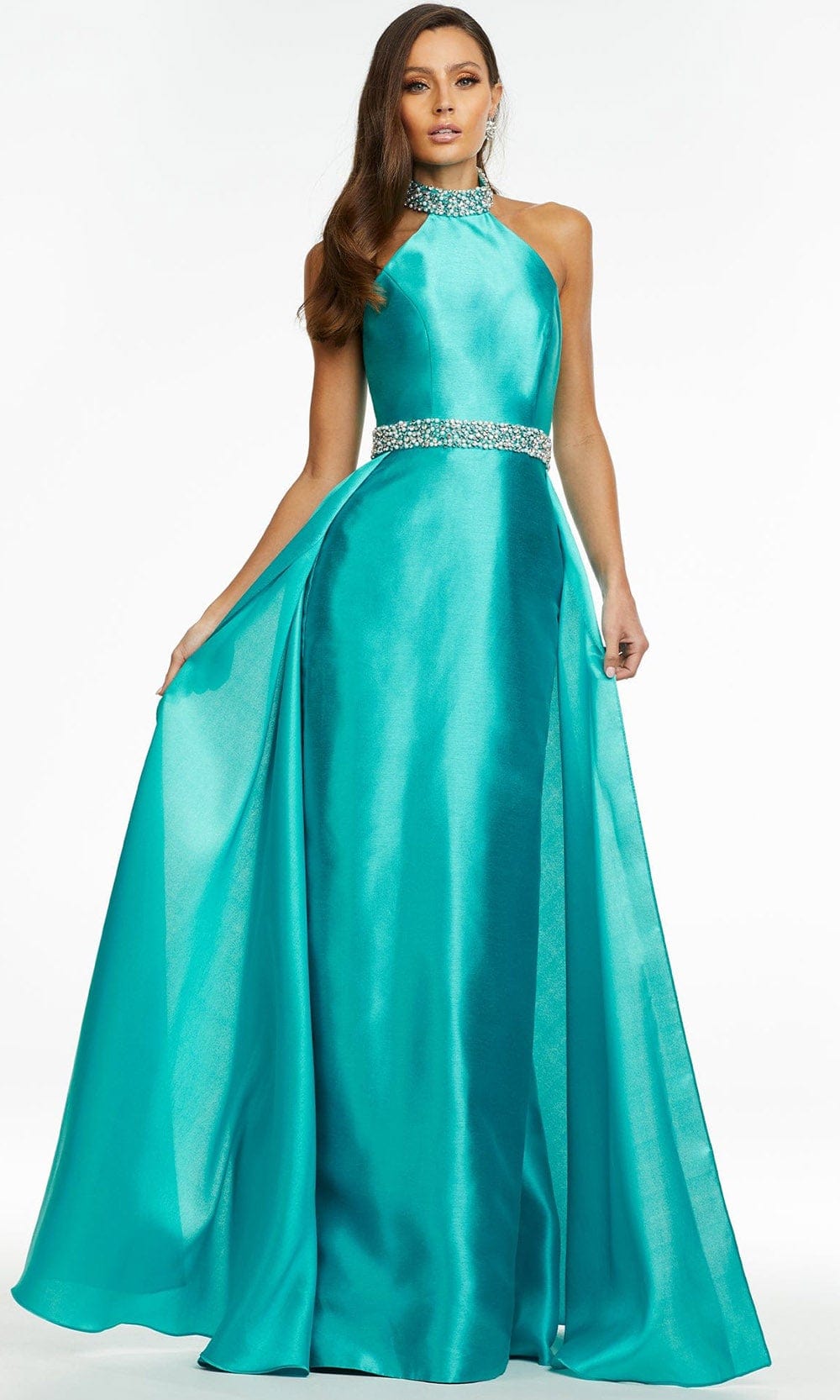 Image of Ashley Lauren - 11148 Bejeweled High Halter Gown