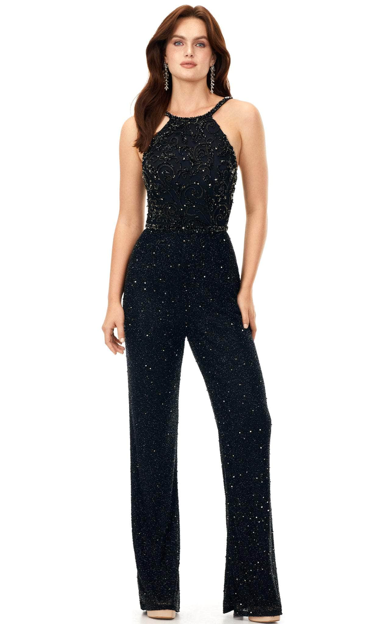 Image of Ashley Lauren 11339 - Sleeveless Halter Jumpsuit