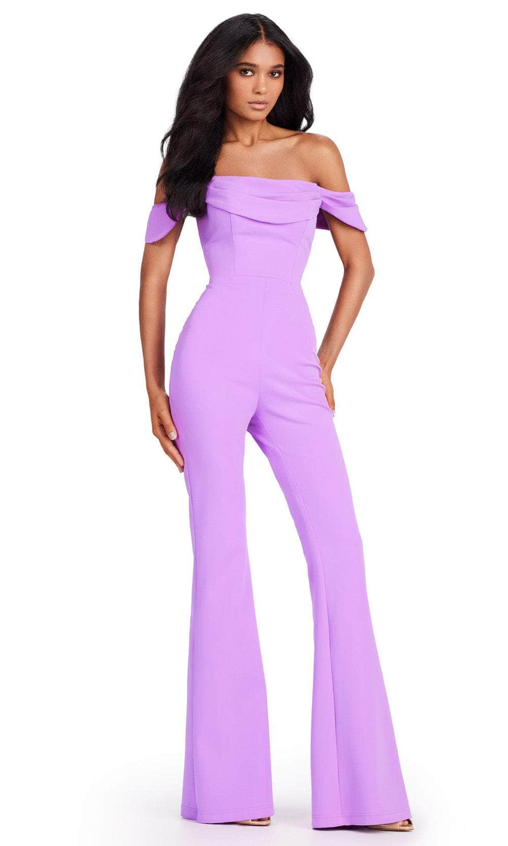 Image of Ashley Lauren 11532 - Draped Off Shoulder Jumpsuit