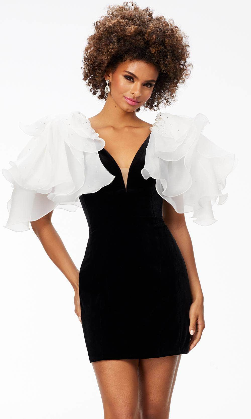 Image of Ashley Lauren 4529 - Ruffled Sleeves Cocktail Dress