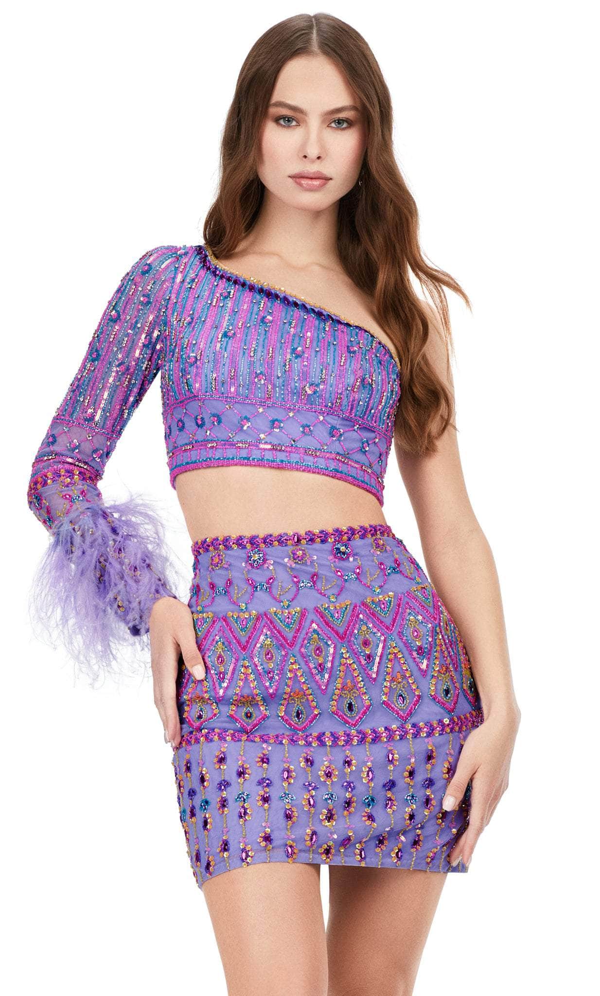 Image of Ashley Lauren 4597 - Two Piece Aztec Short Dress