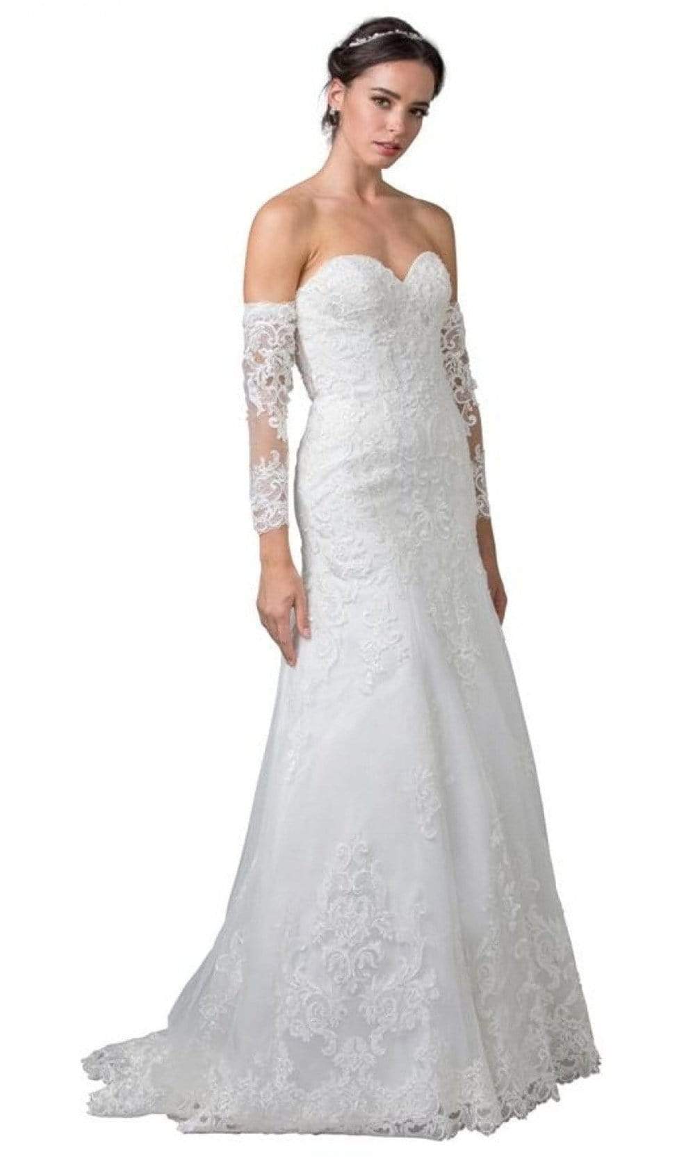 Image of Aspeed Bridal - W2376 Arm Sleeve Sweetheart Bridal Gown