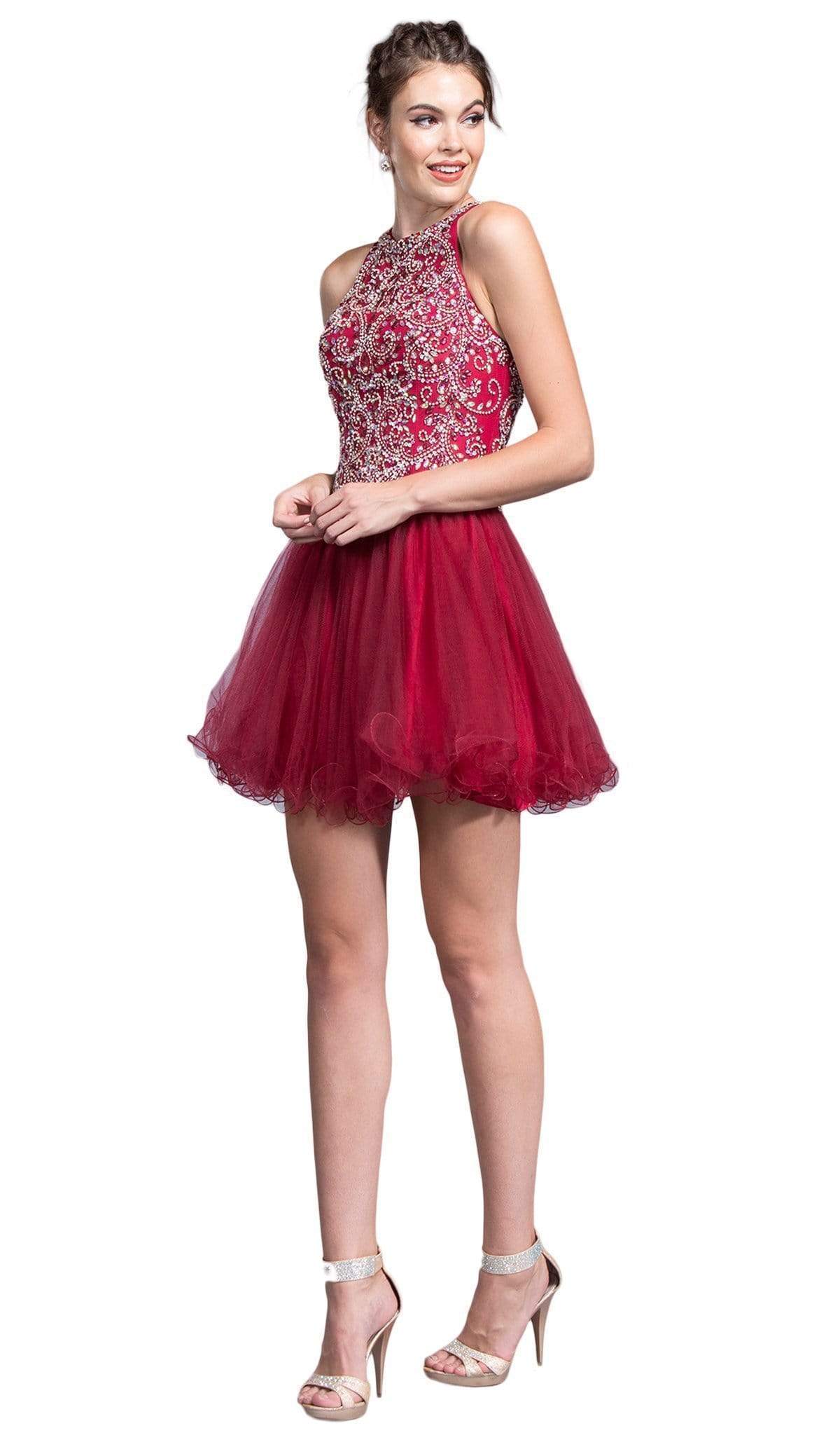 Image of Aspeed Design - Embellished Halter A-line Homecoming Dress