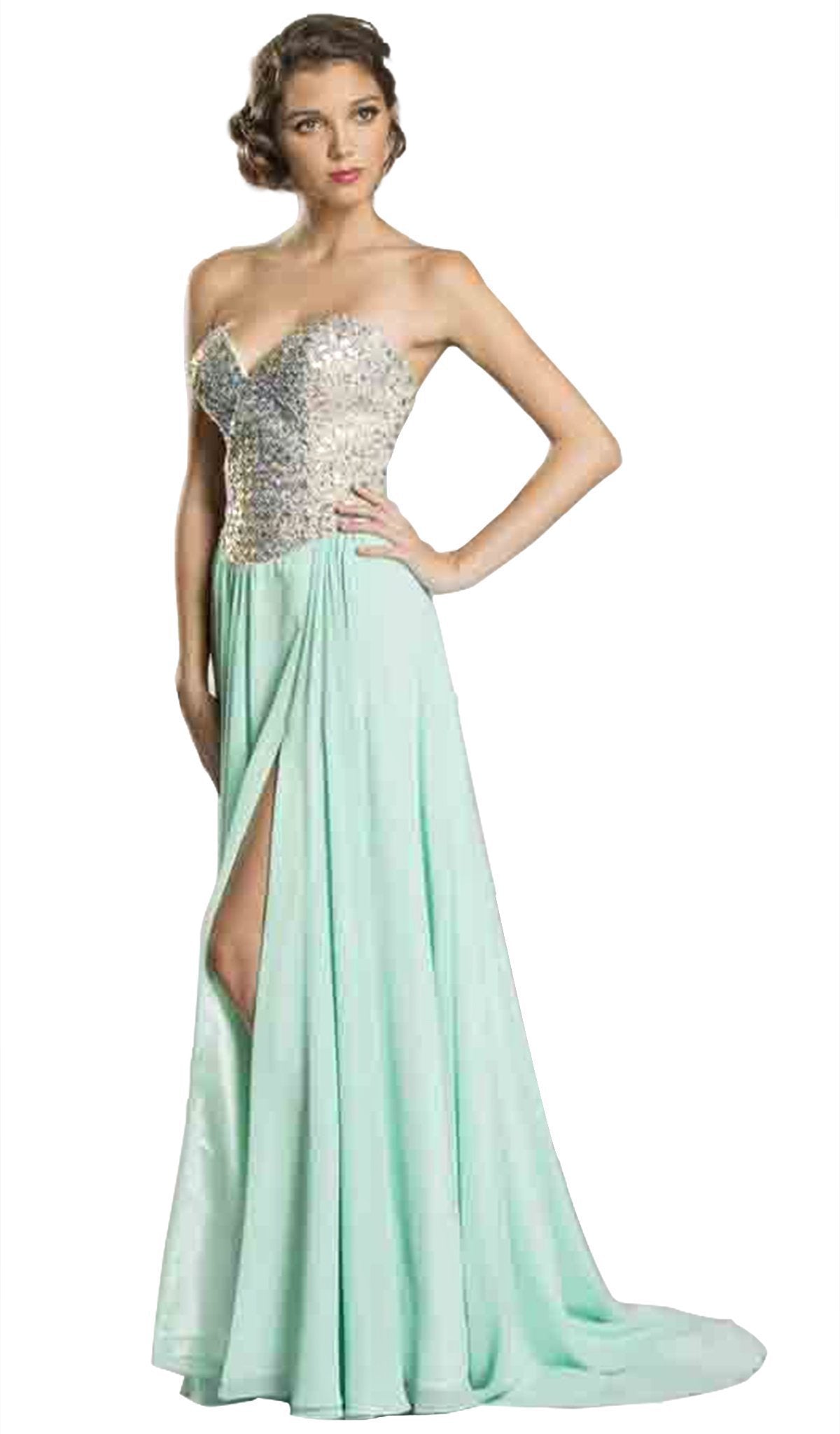 Image of Aspeed Design - Fully Beaded Bodice A-Line Prom Dress