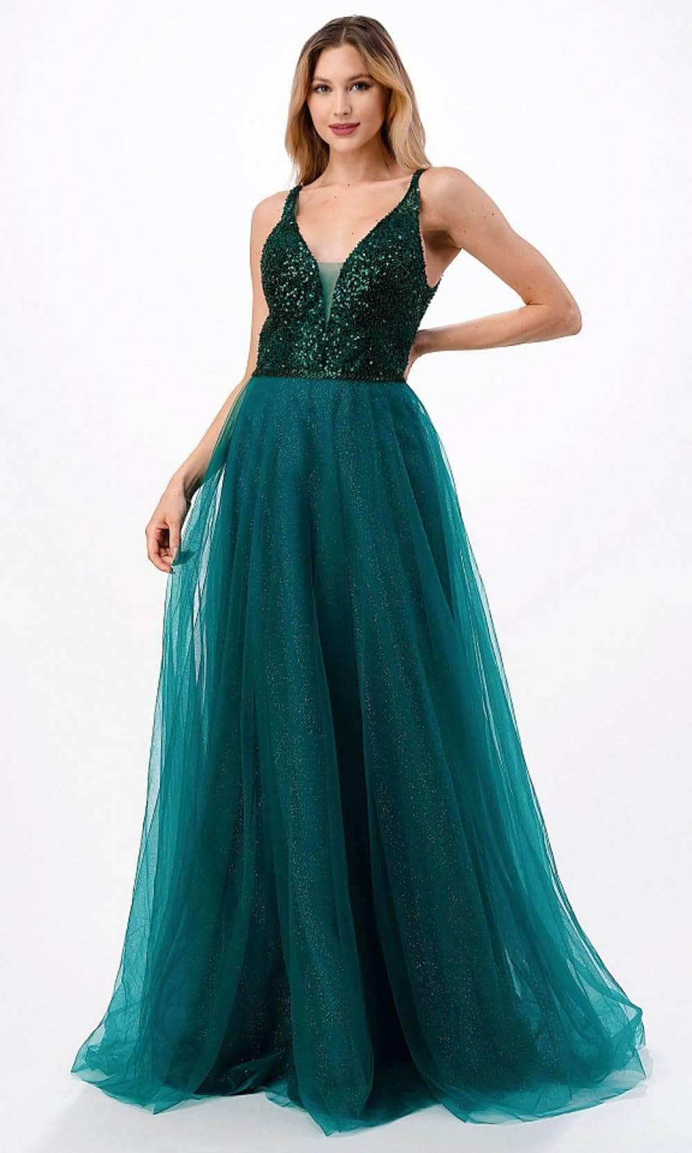 Image of Aspeed Design L2684 - Bead Embellished Open Back Evening Gown