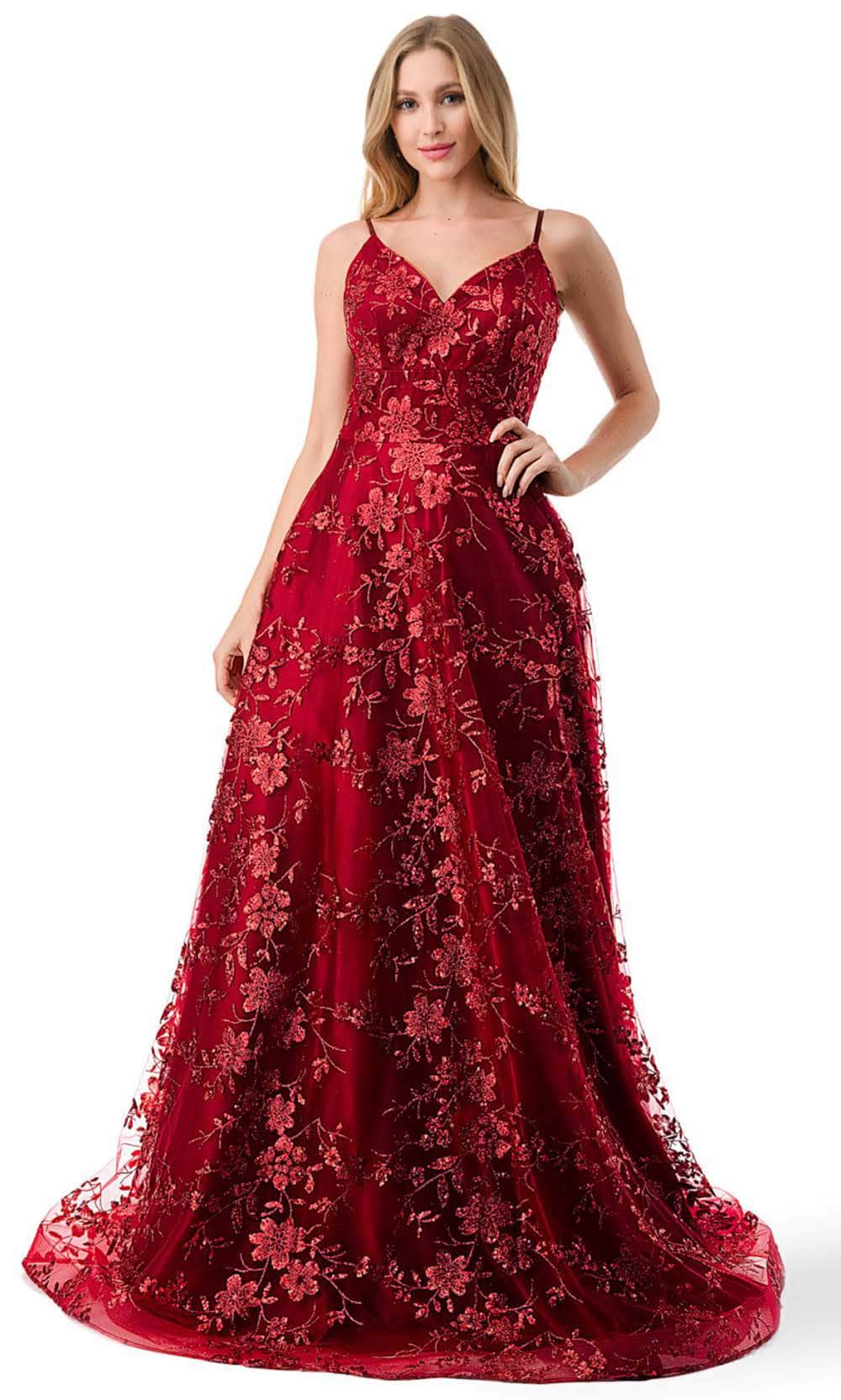 Image of Aspeed Design L2764B - Floral Tulle Prom Dress