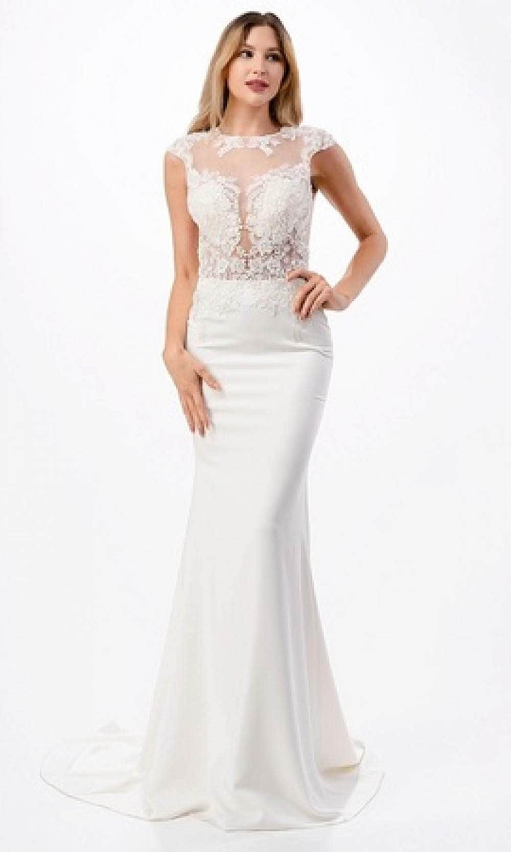 Image of Aspeed Design MS0015 - Sheer Embroidered Mermaid Prom Gown