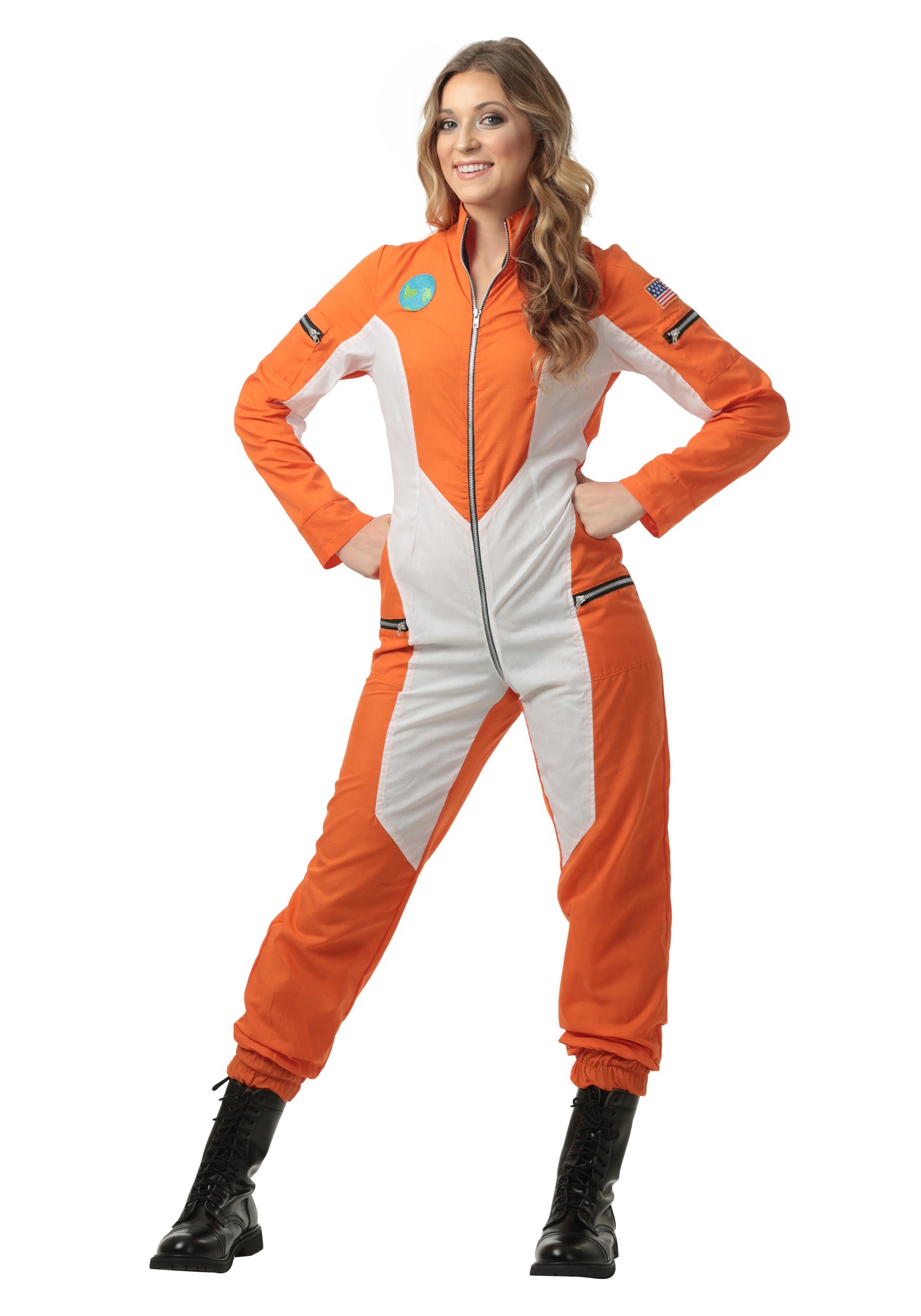 Image of Astronaut Jumpsuit Costume for Plus Size Women ID FUN1878PL-2X
