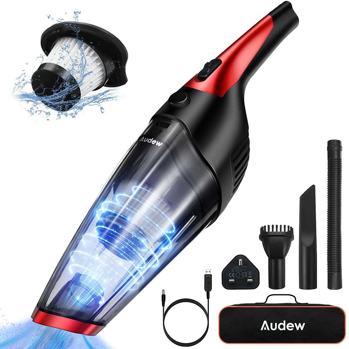 Image of Audew 7000Pa Wireless Handheld Car Cleaning Vacuum Cleaner Filter Washable Low Noise Rechargeable Pet Hair