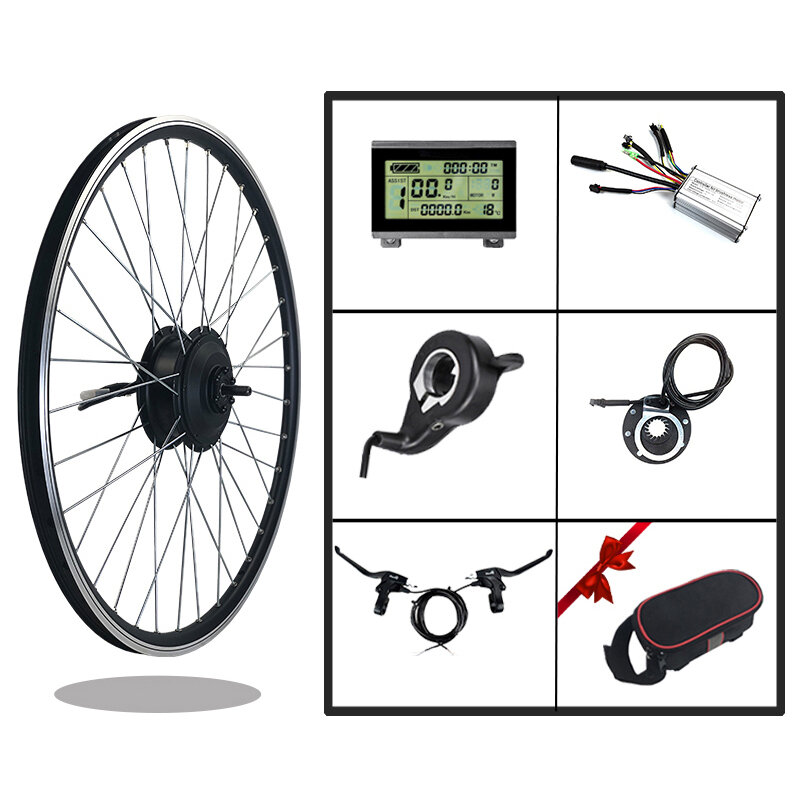 Image of BIKIGHT KT-LCD3 Display eBike Conversion Kit 24V 250W Front Drive Motor Bike Wheel Hub Motor Electric Bicycle Conversion