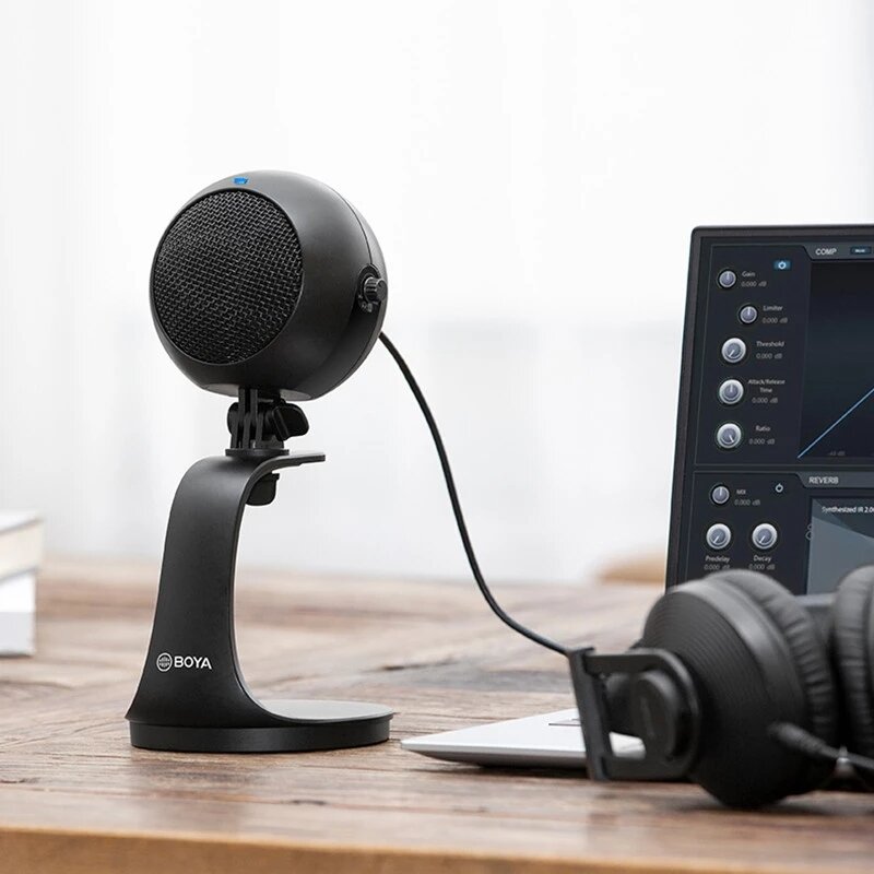 Image of BOYA BY-PM300 Professional Desktop USB Microphone with Gain Control Type-C/35mm Output for PC Computer for Recording Li