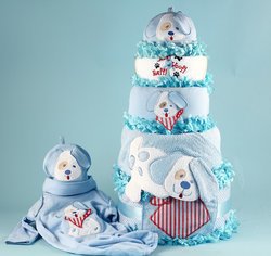 Image of Baby Boy Happy as a Puppy Diaper Cake