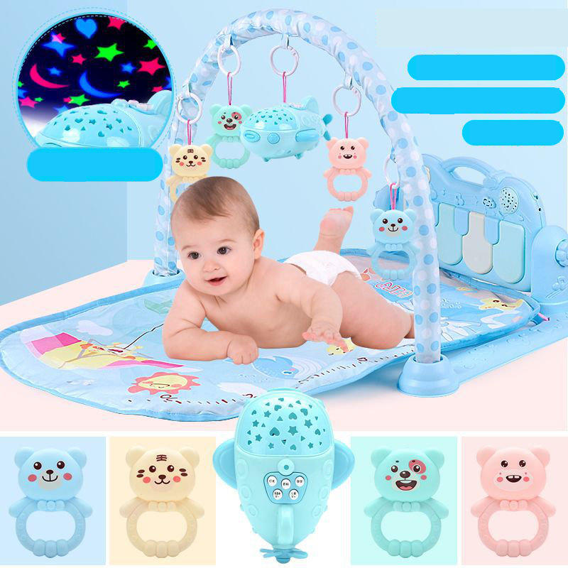 Image of Baby Play Mat Game Music Fitness Blanket Early EducationalToy Direct Charging Projection Spaceship Version Newborn Bab