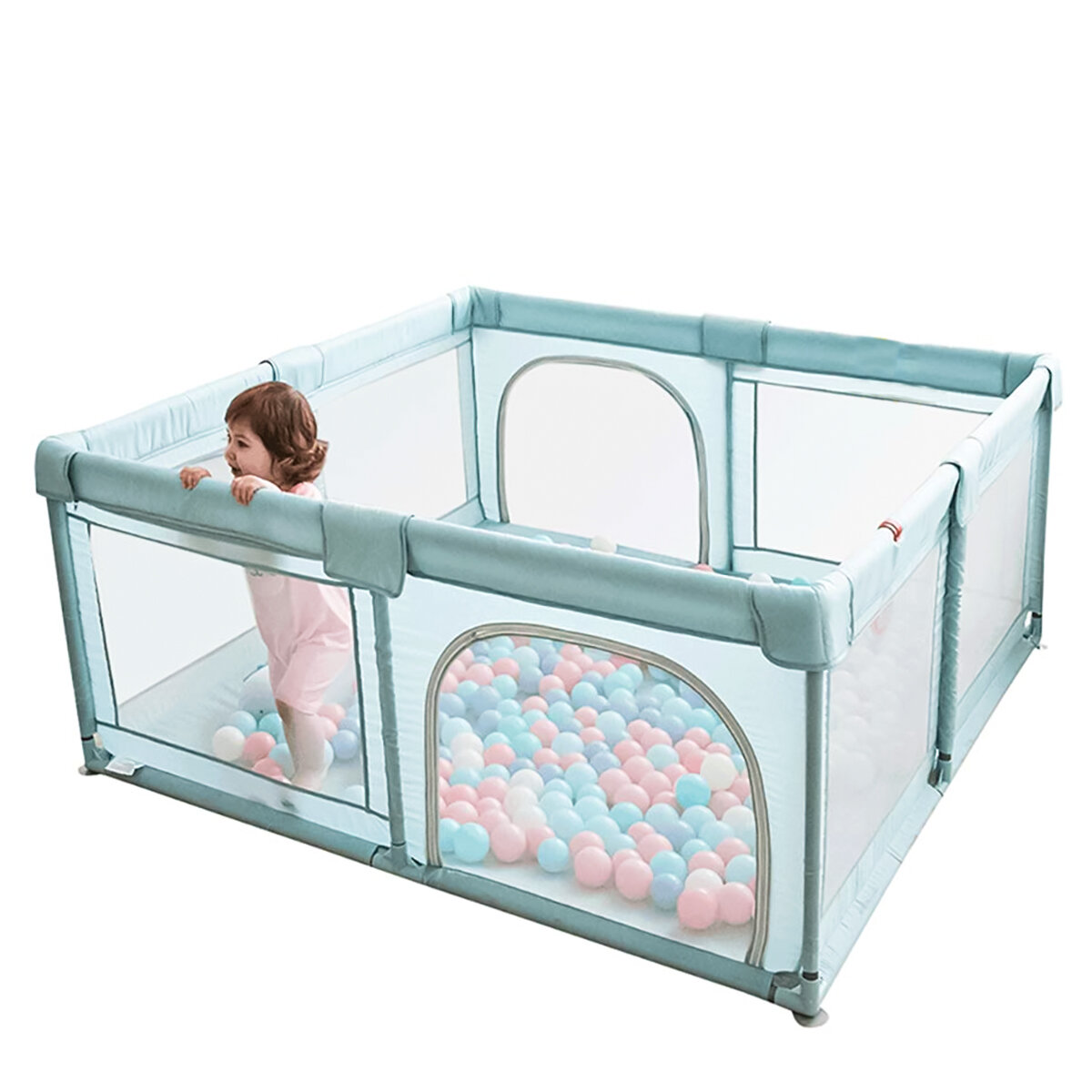 Image of Baby Playpen Interactive Safety Indoor Gate Play Yards Tent Court Foldable Portable Kids Furniture for Children Large Dr