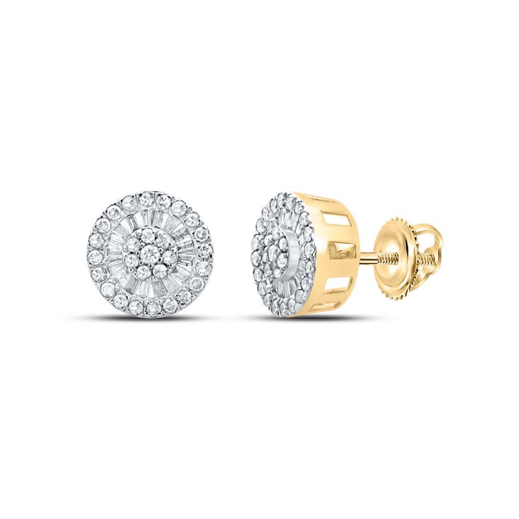 Image of Baguette Radiant Cluster Diamond Earrings 10K Gold ID 39541728936129