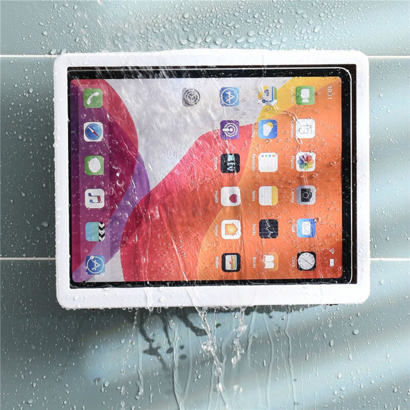 Image of Bakeey 360° Rotation HD Touch Screen Waterproof Tablet Case Punch-Free Bathroom Wall Mounted Holder Storager Sealed Orga