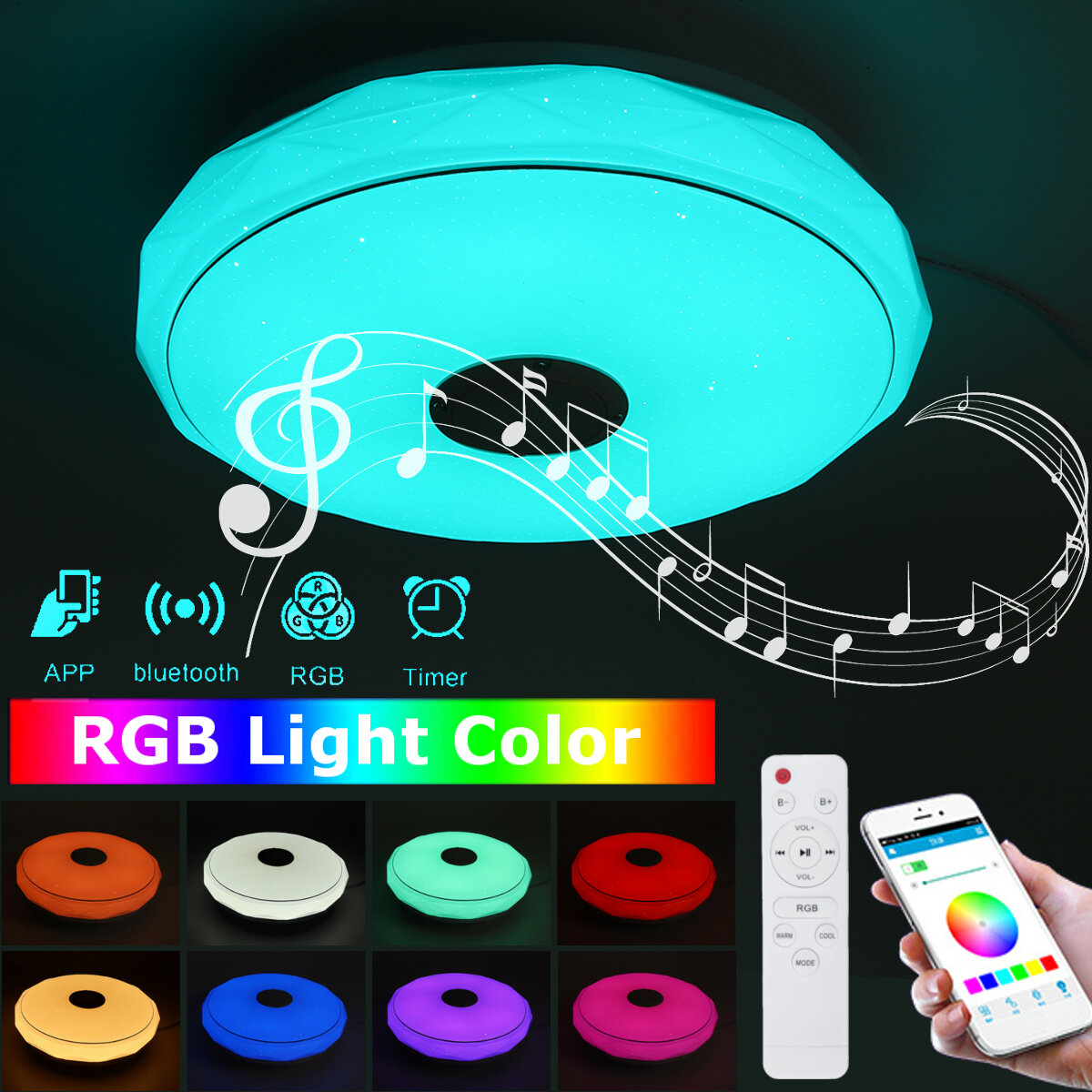 Image of Bakeey bluetooth Music Light Wall Switch Mobile APP Control Remote Control Music Light