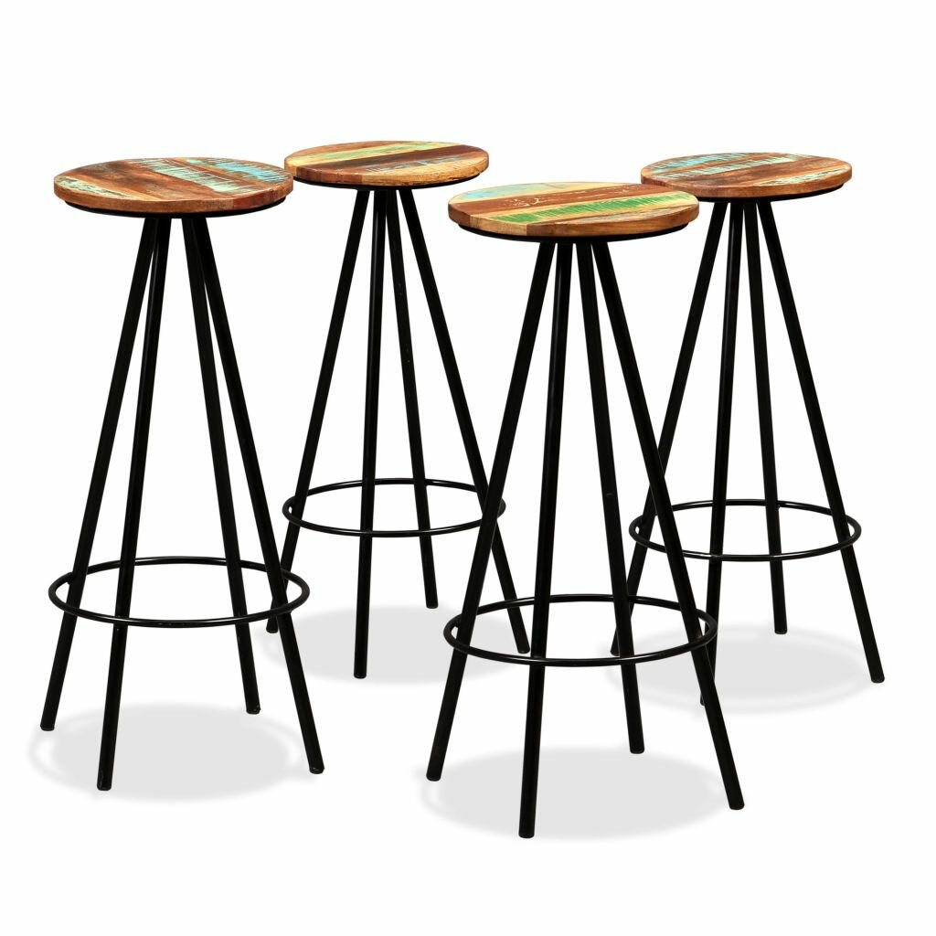 Image of Bar Stools 4 pcs Solid Reclaimed Wood