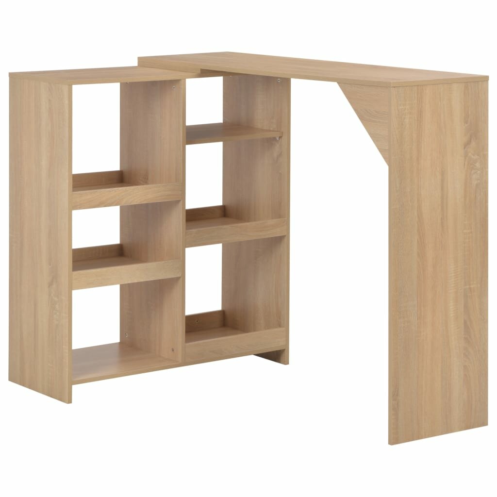 Image of Bar Table with Moveable Shelf Oak 5433"x1575"x4724"
