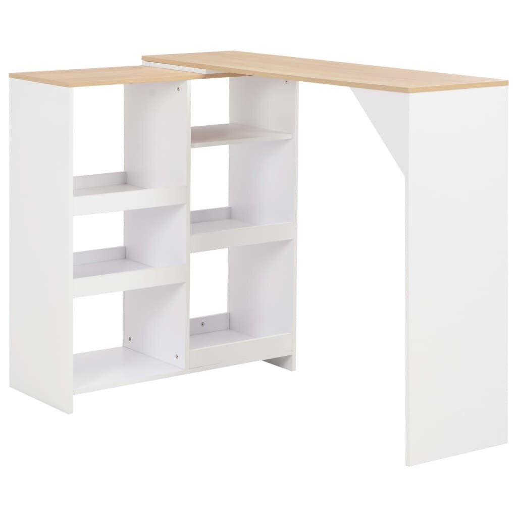 Image of Bar Table with Moveable Shelf White 5433"x1575"x4724"