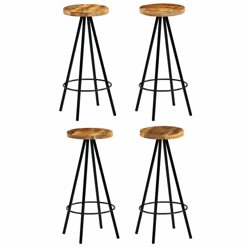 Image of Bar stools 4 pcs solid mango wood