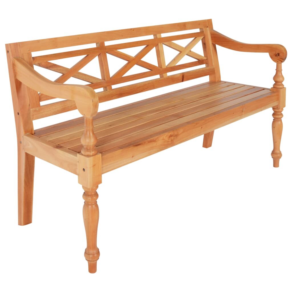 Image of Batavia Bench 535" Solid Mahogany Wood Light Brown