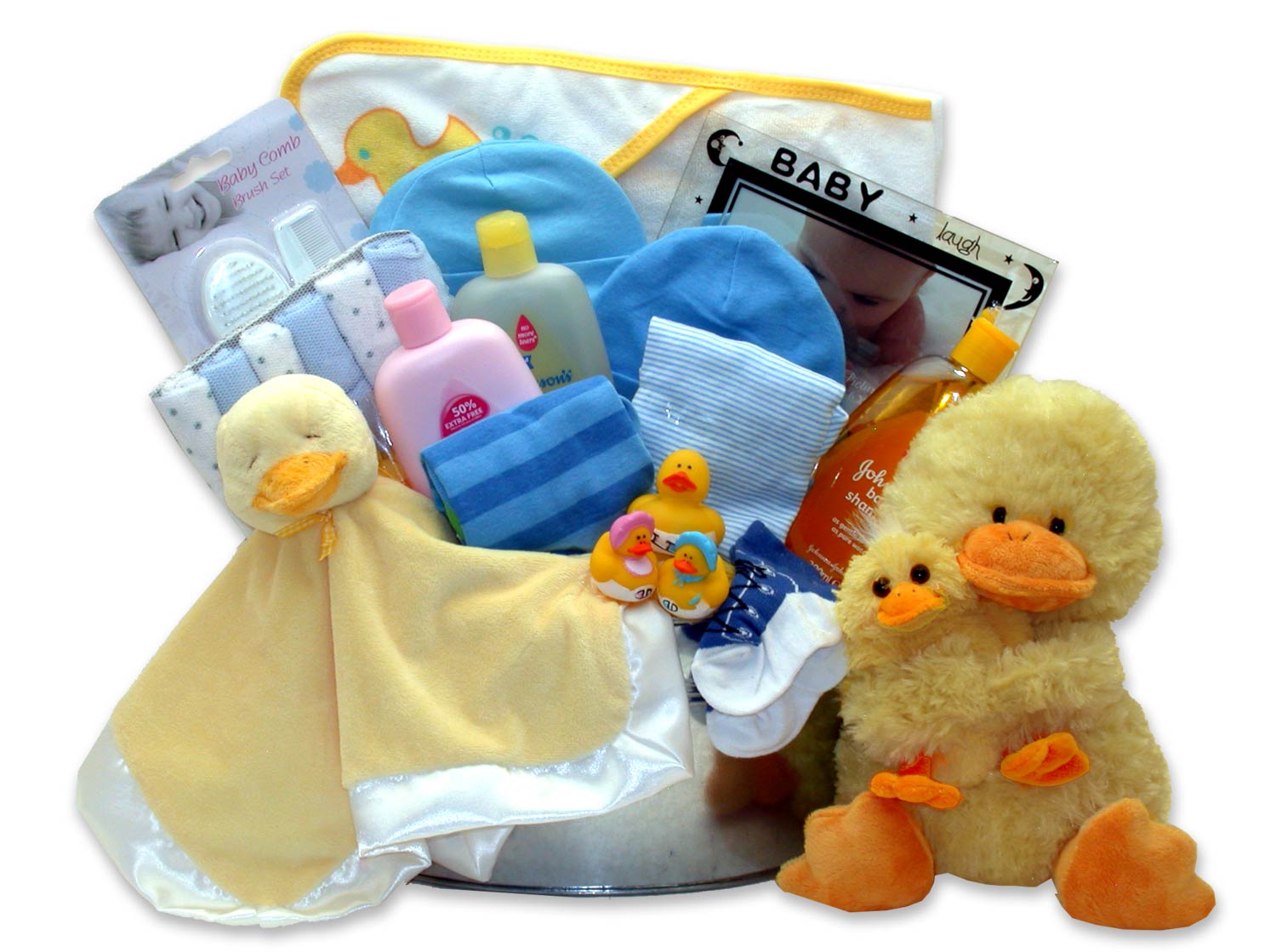 Image of Bath Time Baby New Baby Basket-Blue
