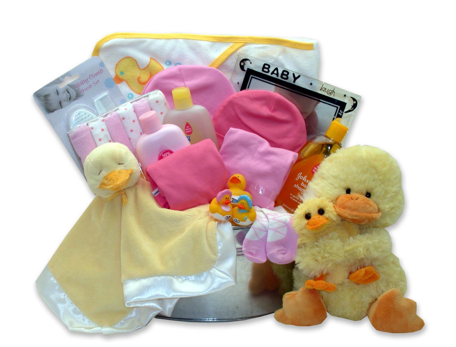 Image of Bath Time Baby New Baby Basket-Pink
