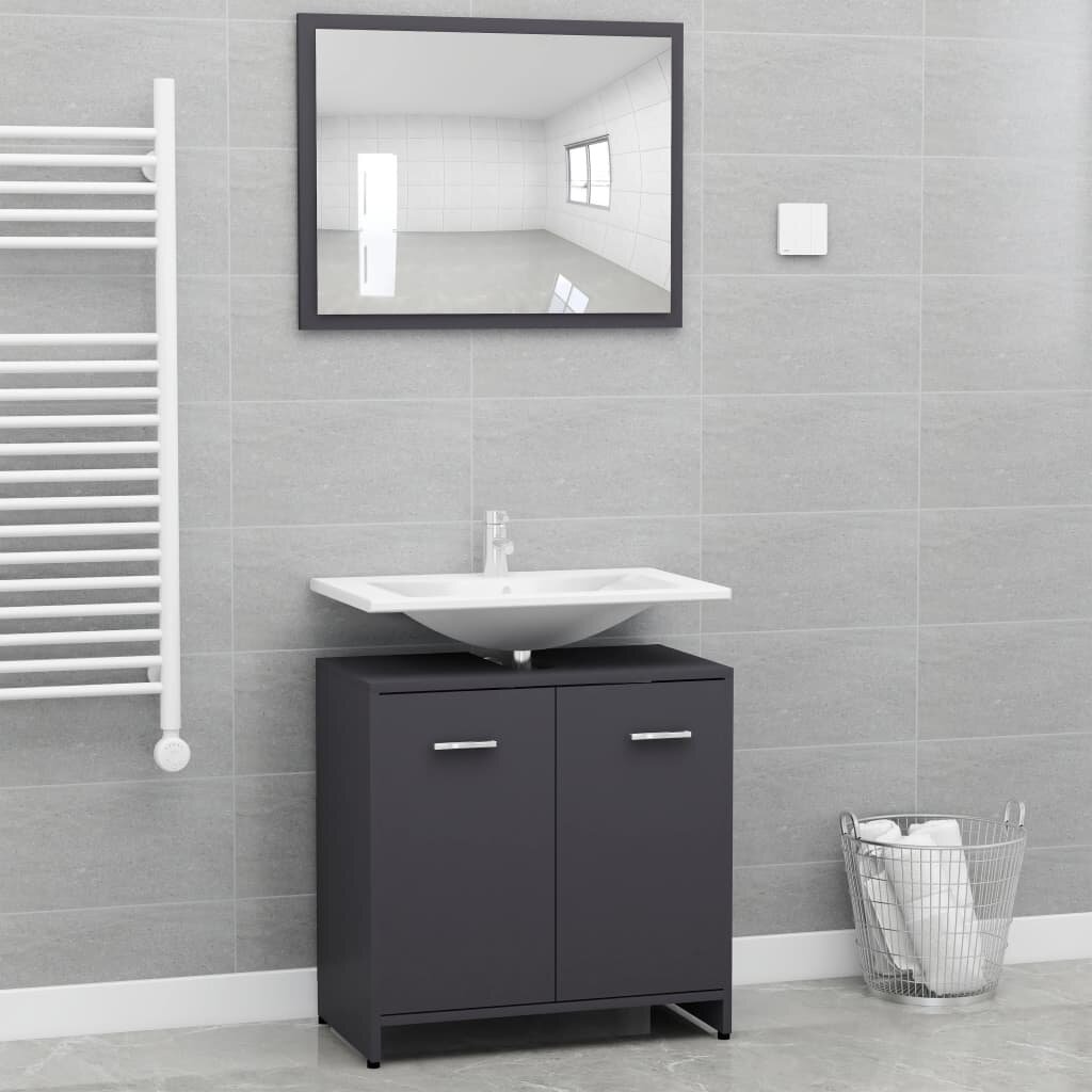Image of Bathroom Furniture Set Gray Chipboard