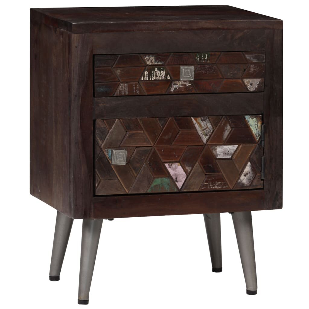 Image of Bedside Cabinet Solid Reclaimed Wood 157"x118"x196"