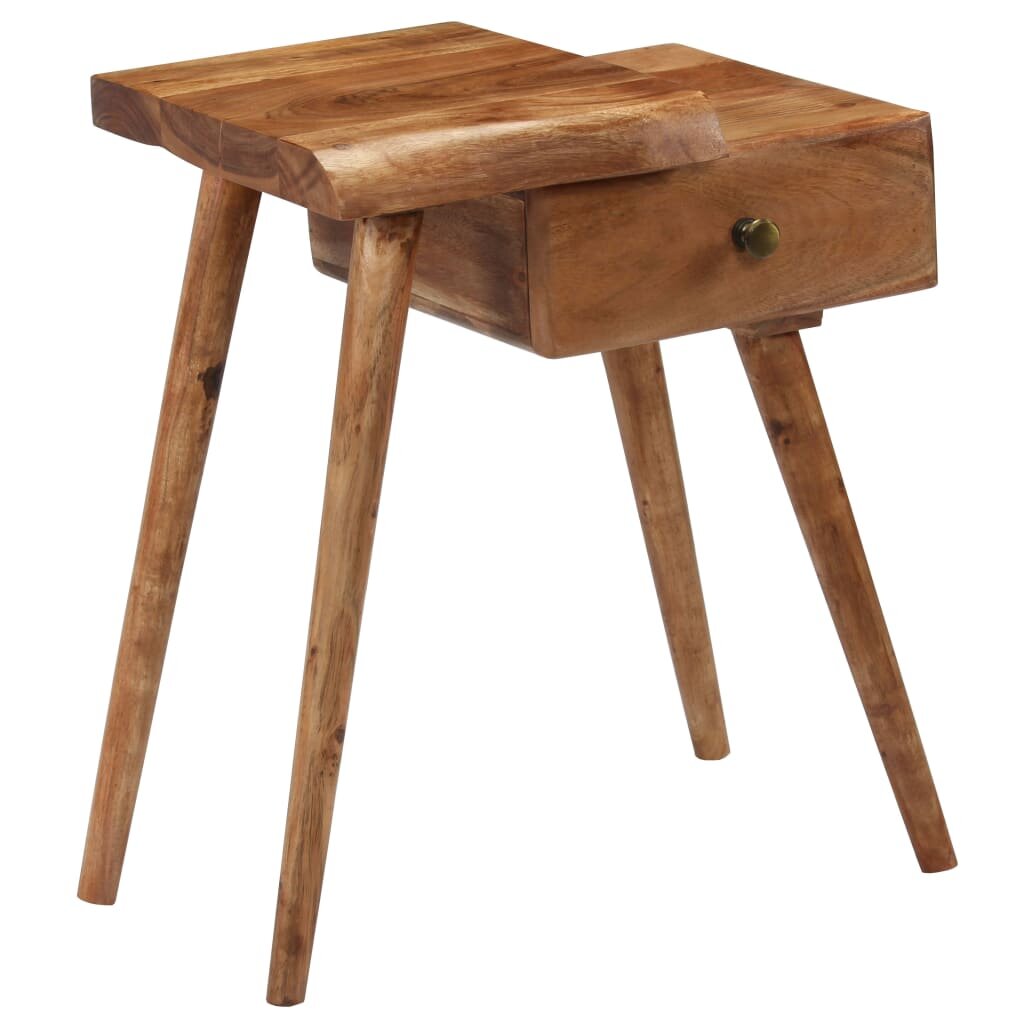 Image of Bedside Table Solid Acacia Wood 177"x126"x216"