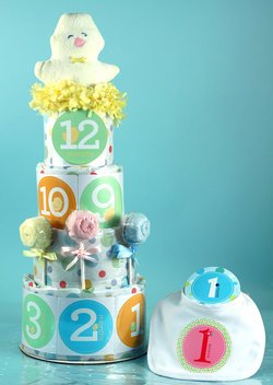 Image of Belly Stickers Baby Shower Diaper Cake