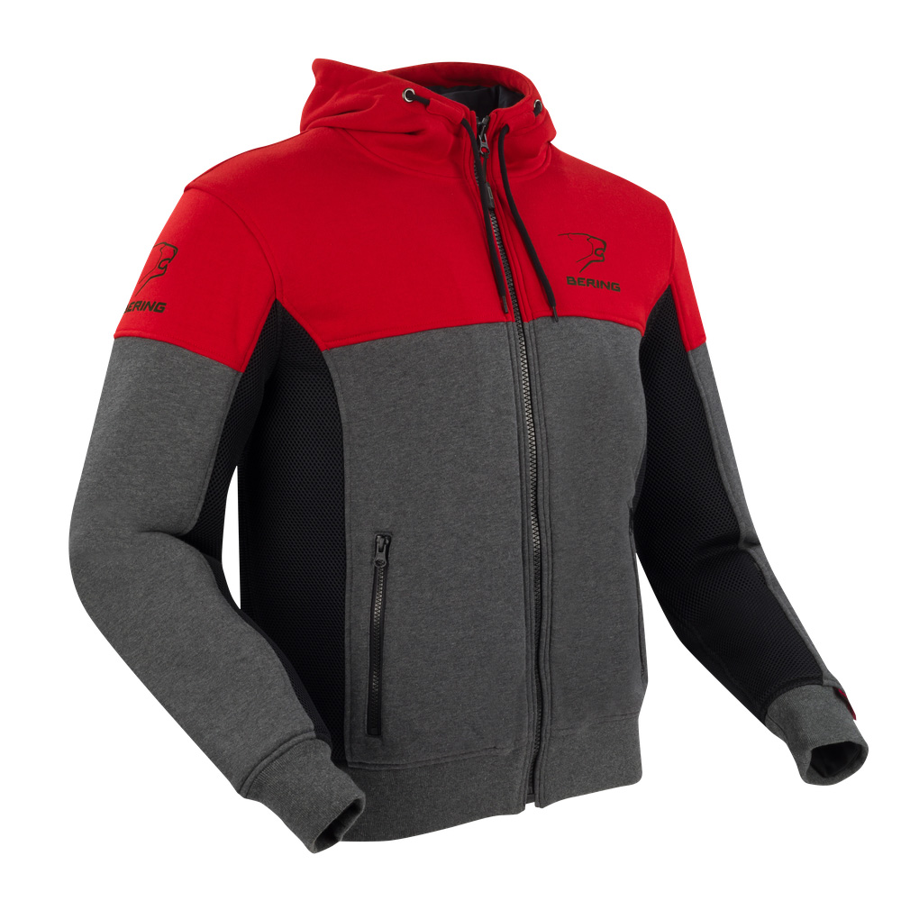 Image of Bering Hoodiz Vented Anthracite Rot CE Jacke Größe M