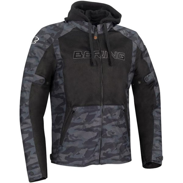 Image of Bering Spirit Chaqueta Motorista Negro Camuflado Talla M