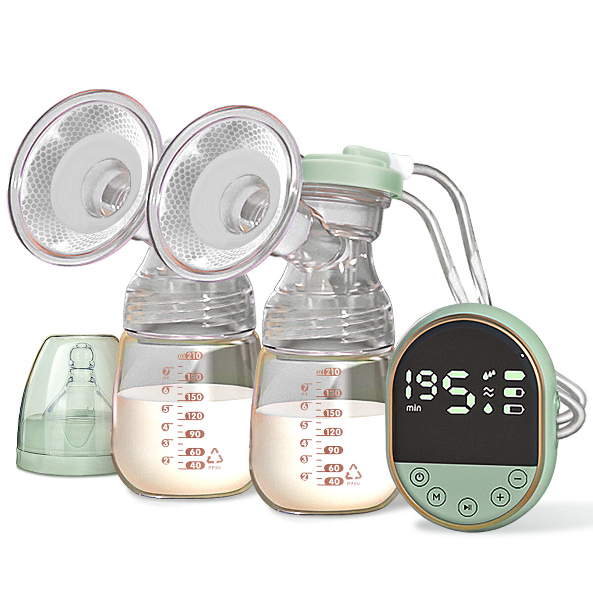 Image of Bilateral Electric Breast Pump Milk Extractor Hand-free 3 Modes Anti-Backflow BPA Free Baby Accessories Milking Machine