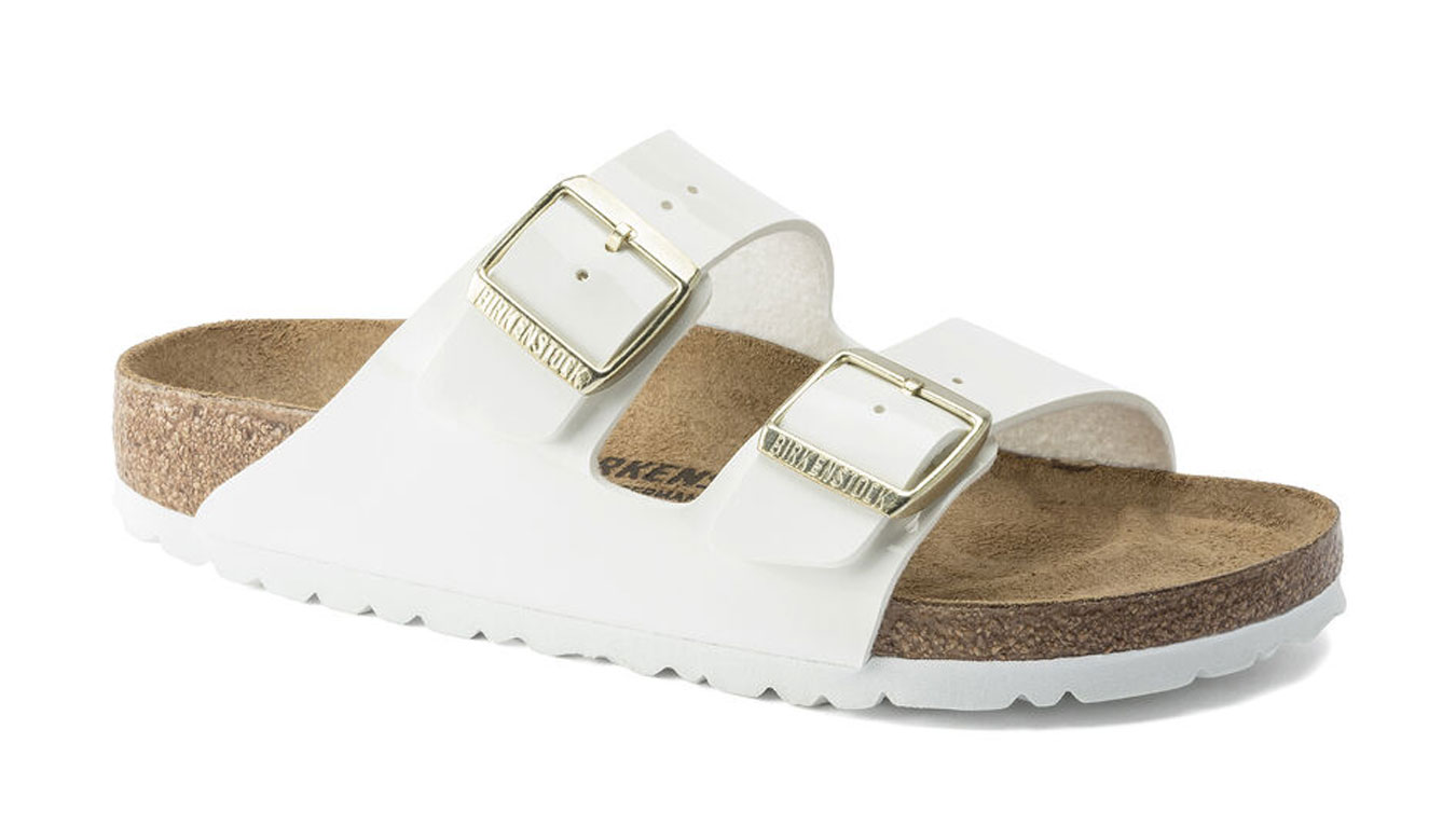 Image of Birkenstock Arizona BF Patent White Narrow Fit ESP